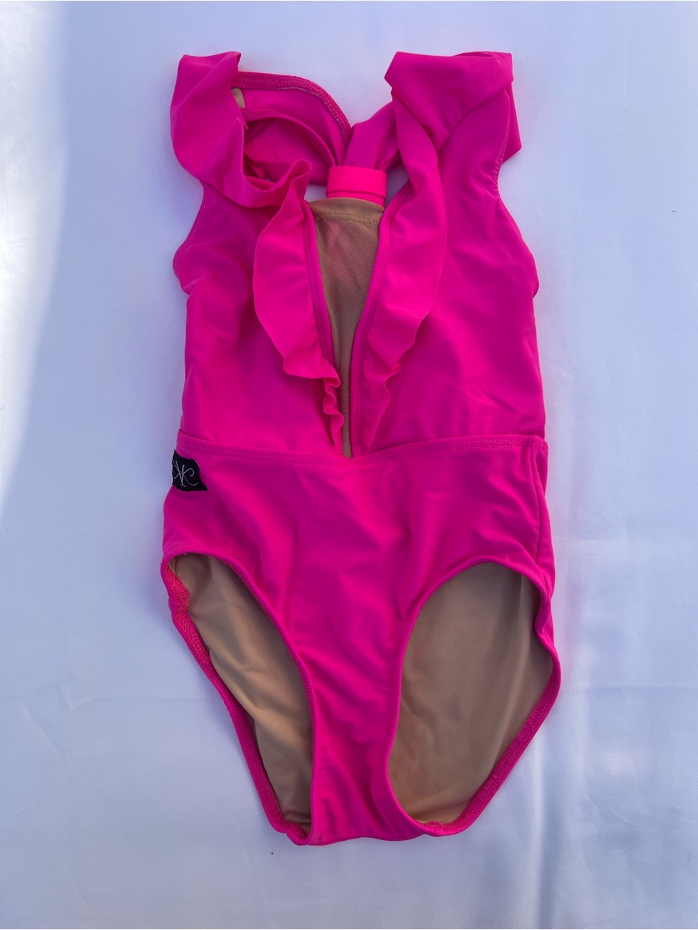 Girls' Hot Pink Ruffle Dance Leotard by Kandi Kouture